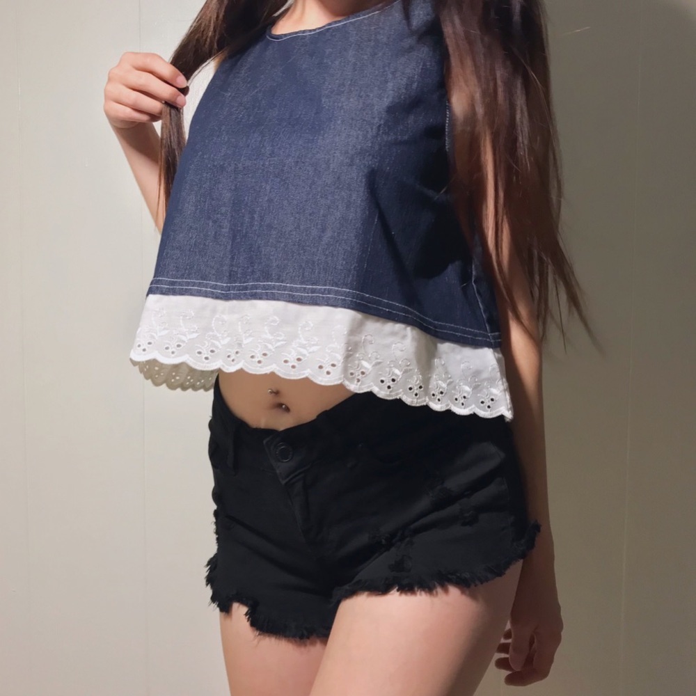 Vintage Milk It Denim Crop Top